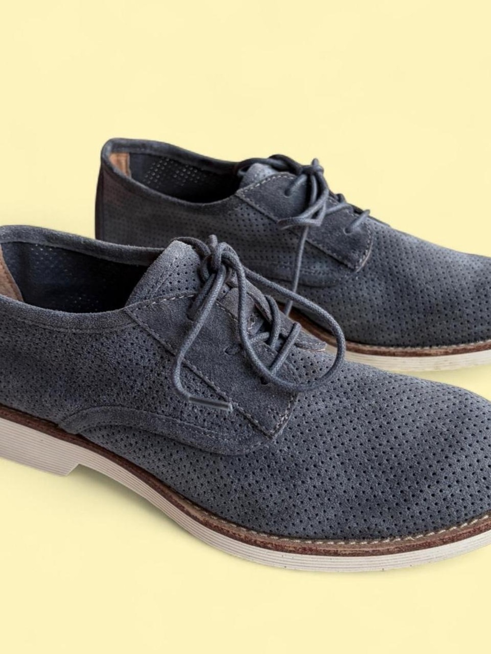 Sofft Perforated Suede Chukka lace up shoes - Charcoal Gray